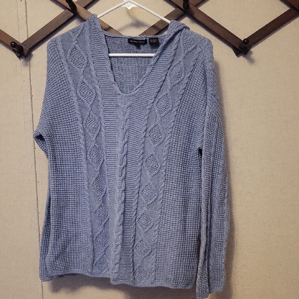 JEANNE PIERRE Light Blue V-Neck Sweater